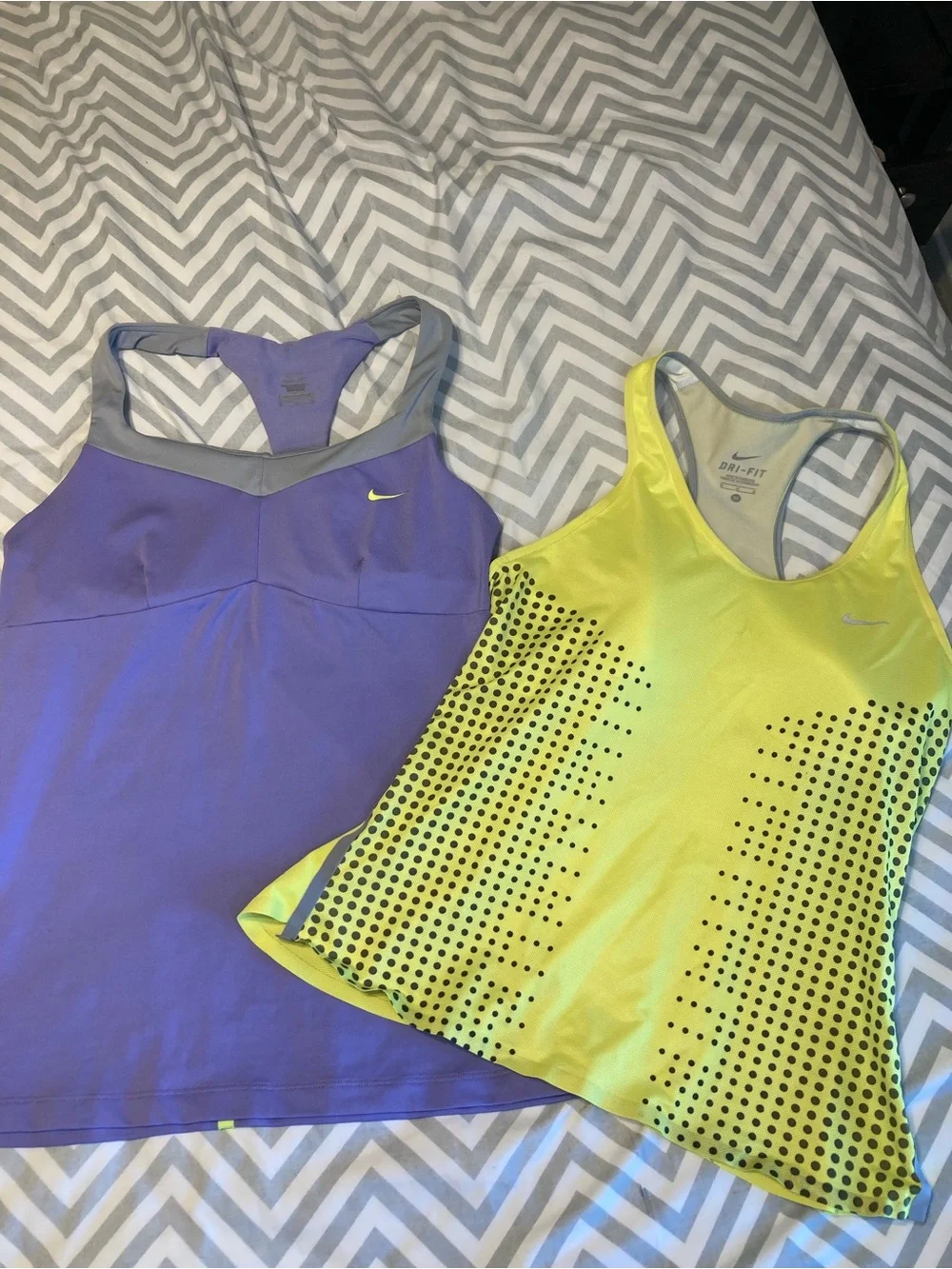 Lot Of 2 Nike Running Dri-Fit Racerback Tank Tops Womens M Sleeveless Sports Bra